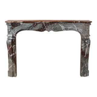 Antique 18th Century French Louis XV Mantel of Compone Marble For Sale