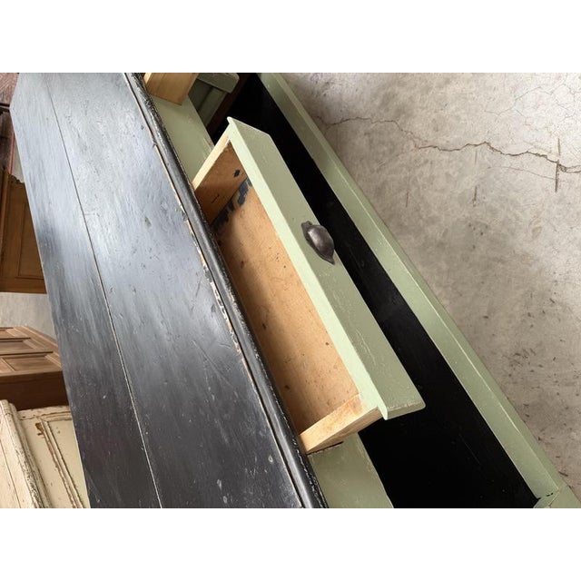 Sage Green and Black Wooden Retail Counter For Sale - Image 10 of 17