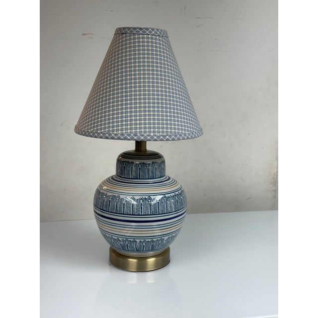 Ceramic Blue + White Table Lamp For Sale - Image 4 of 12