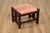 High Quality American Made Oak Spindle Frame and Leather Ottoman Stool
