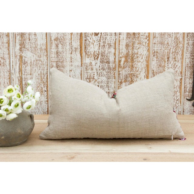 Antique White Yaza Antique Tribal Grain Sack Pillow For Sale - Image 8 of 10