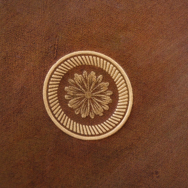 1960s Set of 3 French Brass and Leather Nesting Tables in the Manner of Maison Jansen, C. 1960 For Sale - Image 5 of 6