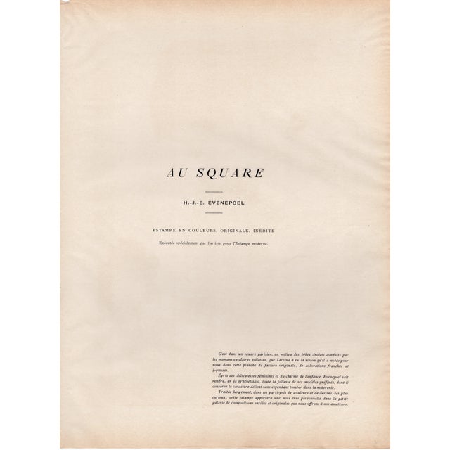 Paper H. J. E. Evenepoel, Au Square, 1897, Lithograph on Paper For Sale - Image 7 of 11