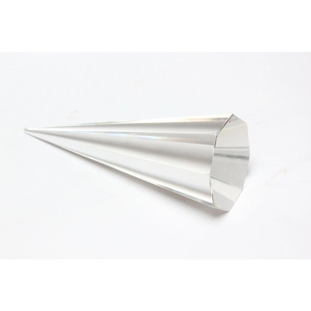 Mid-Century Modern Vintage Octagonal Crystal Prism Sculpture For Sale - Image 3 of 7
