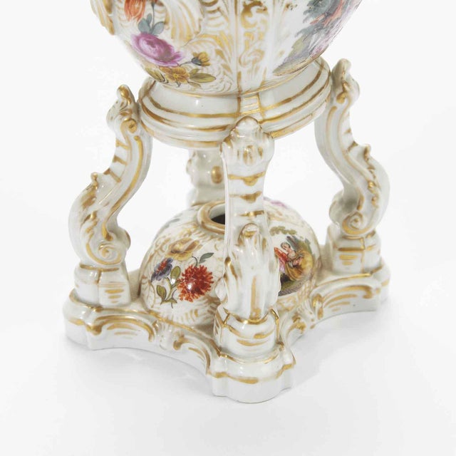 Cream Antique German Porcelain Incense Burners, 1800s, Set of 2 For Sale - Image 8 of 15