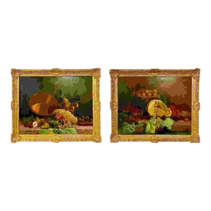 Pair of Oil on Canvas Signed Tony Torta, Stilllife, Fruit, Italian