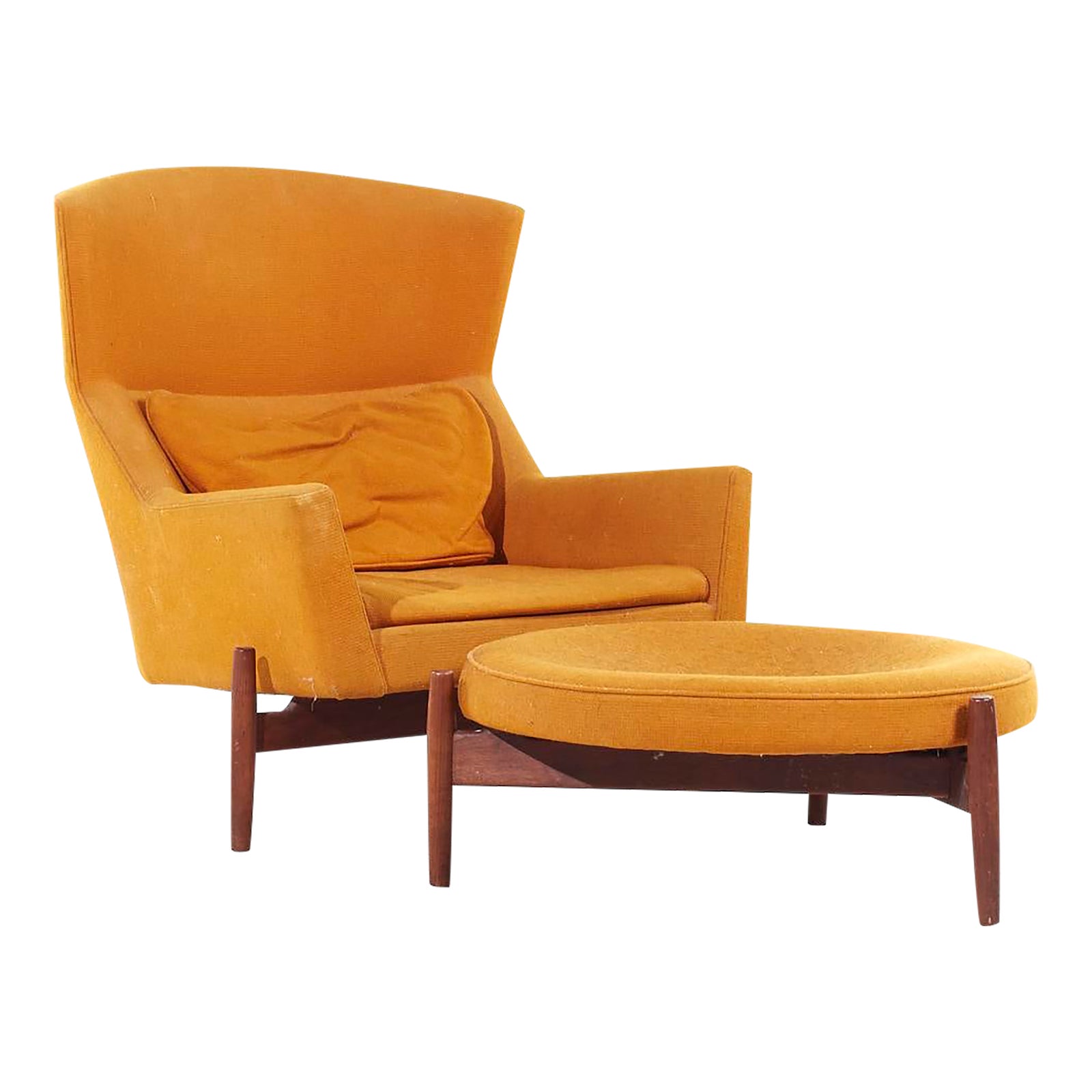 Jens Risom for Jens Risom Design Mid Century Walnut Big Chair With ...