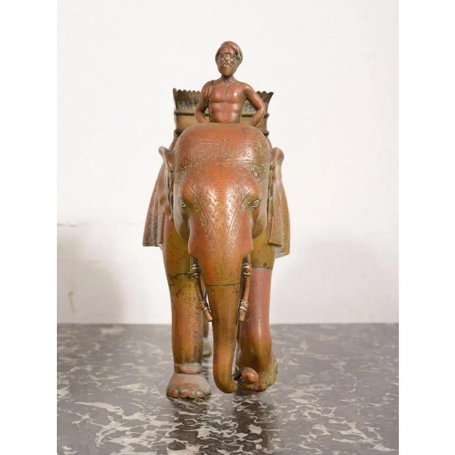 Indian Bronze Sculpture of Elephant and Mahout, 1860s For Sale - Image 5 of 8