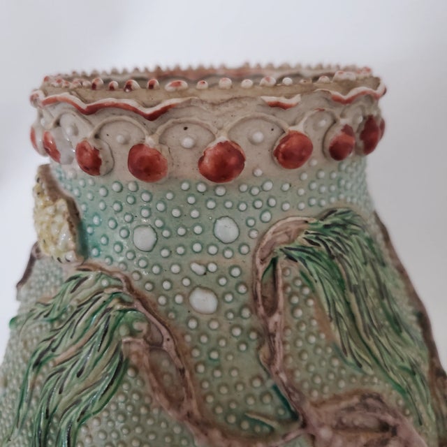 Chinese Ceramic Relief Vessel, Early1900's For Sale - Image 4 of 11