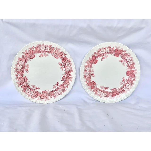 Ceramic Vintage Wedgwood Bramble of Etruria Pink Salad Plates-a Pair For Sale - Image 7 of 9
