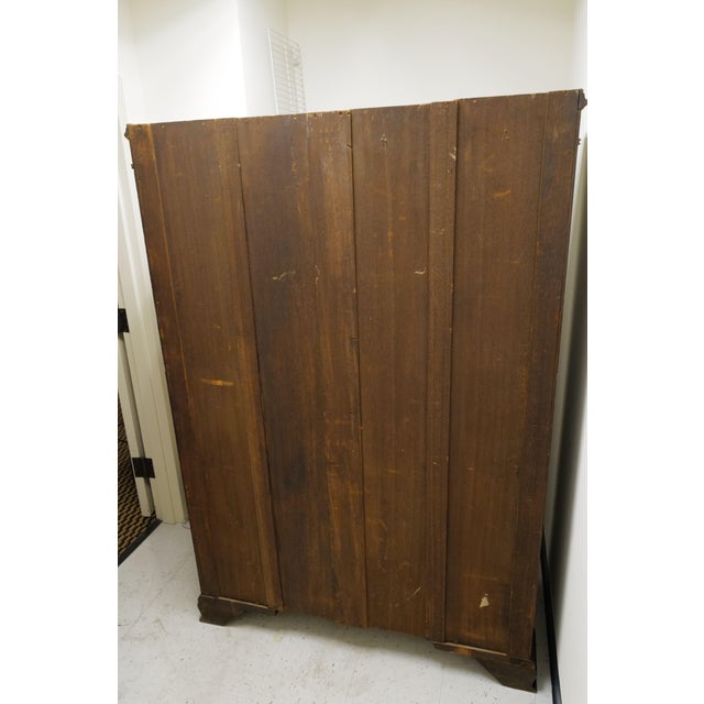 English Waring & Gillow Walnut Burl Houskeeper Press With Original Metal Plaque For Sale - Image 3 of 8