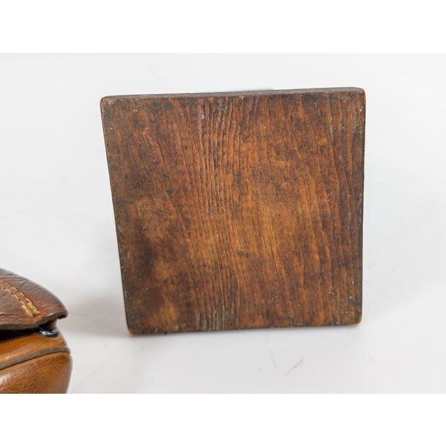 Early 20th Century Leather Western's Baseball Glove on Display Stand For Sale - Image 10 of 10