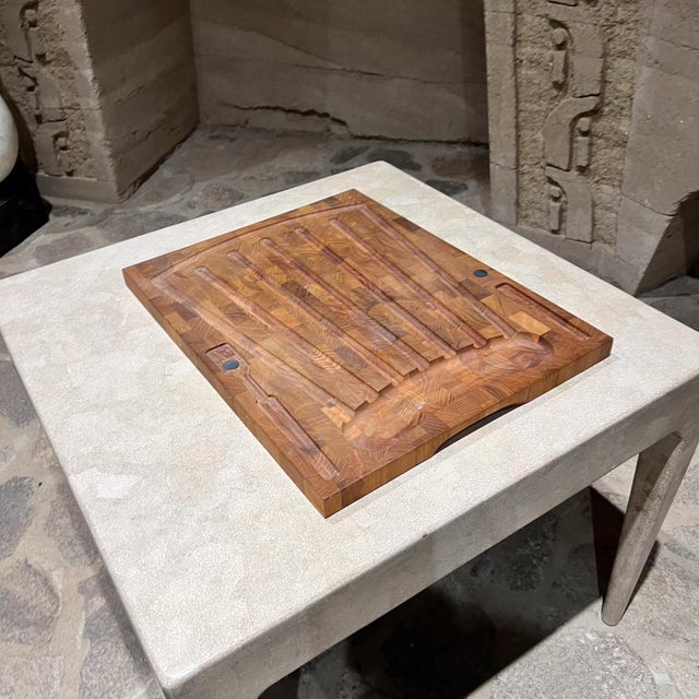 Mid-Century Modern 1960s Staved Teak Board Charcuterie Serving Platter Style Dansk For Sale - Image 3 of 7