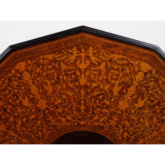 Wood Pair of Italian Sorrento 19th Century Side Tables with Mythological Marquetry For Sale - Image 7 of 12