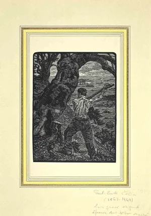 Paul Emile Colin, The Woodcutter, Woodcut, Early 20th Century