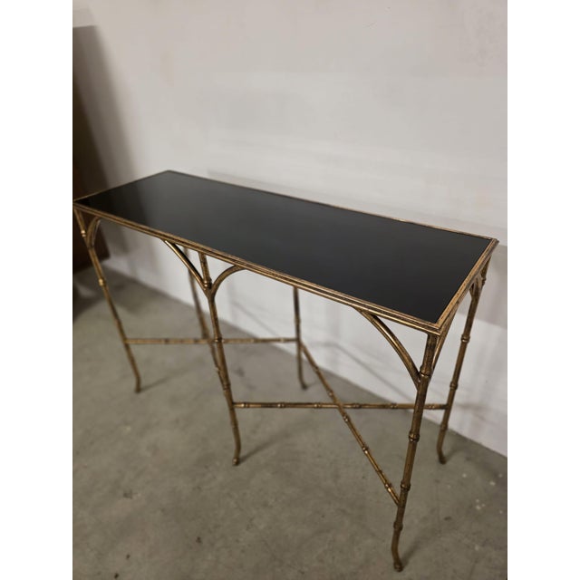 Hollywood Regency Console Table in the style of Maison Jansen, 1980s For Sale - Image 4 of 9