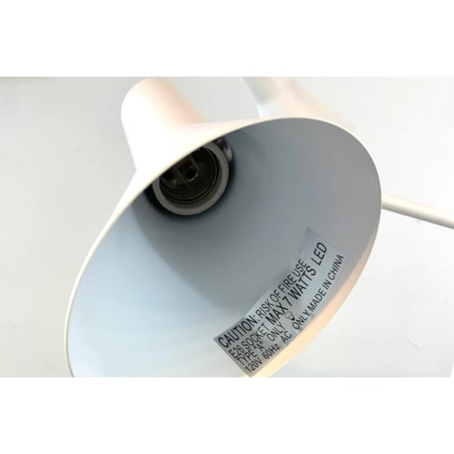 Mid-Century Modern Style White Metal Adjustable Floor Lamp For Sale - Image 4 of 5