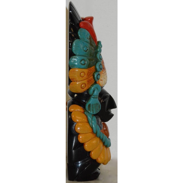 Tribal Carved Onyx Statuette With Embellishments For Sale - Image 3 of 10