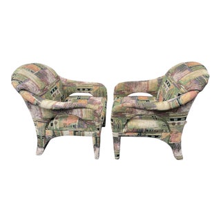 Kagan Style Post Modern Sculptural Chairs by Carsons - a Pair For Sale