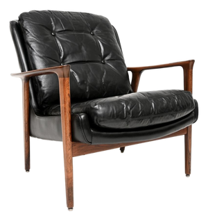 Vintage Swedish Armchair in Leather by Inge Andersson from Brødere Andersen, 1960