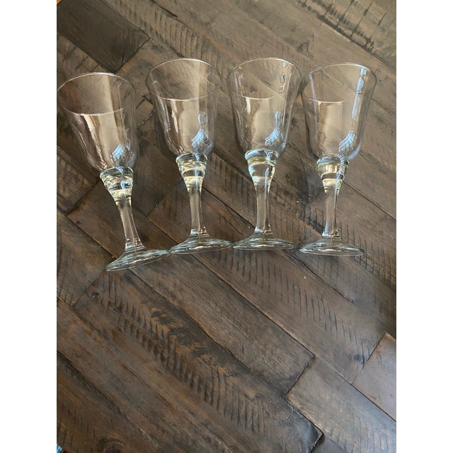 1930s Pasabahce Tulip Shape Water Goblets- Set of 4 For Sale In Sacramento - Image 6 of 7