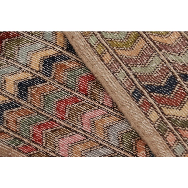 Brown Vintage Turkish Runner in Brown With Colorful Chevron Patterns - Rug & Kilim For Sale - Image 8 of 8