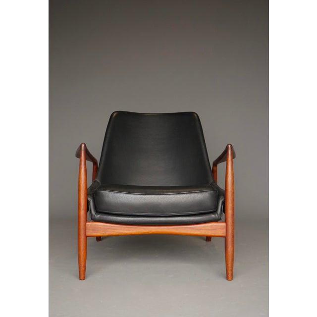 1960s Seal Easy Chair in Leather and Teak by Ib Kofod-Larsen for OPE, Sweden, 1960s For Sale - Image 5 of 18