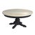 Wood Danielle 38 in. W Round Marble and Wood Pedestal Coffee Table, Washed Black For Sale - Image 7 of 7