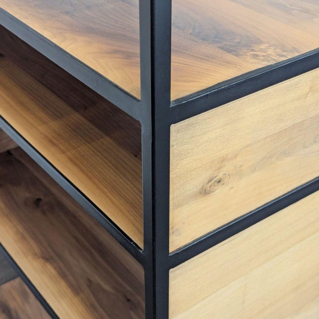 Crate & Barrel Knox Modern 5-Tier Industrial Bookshelf With Metal Frame and Wood Shelves For Sale In San Francisco - Image 6 of 6