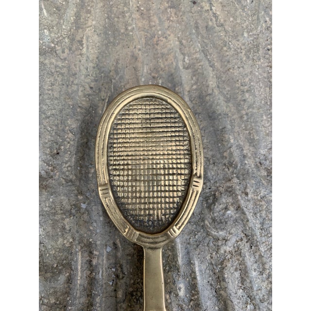 Vintage Cast Brass Tennis Racket Door Knocker For Sale - Image 4 of 8