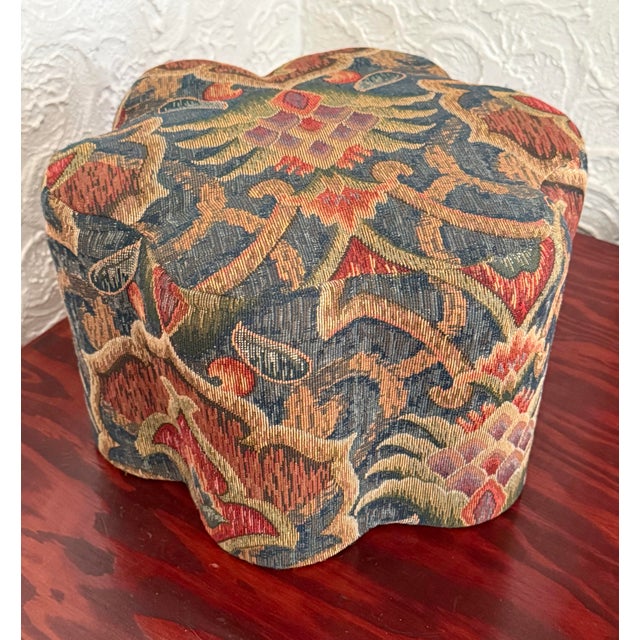 Brunschwig & Fils Vintage 1970s Upholstered Footstool For Sale - Image 4 of 6