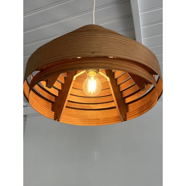Pine Pendant Lamp by Hans Agne Jakobsson for Ellysett, 1960s For Sale - Image 11 of 14