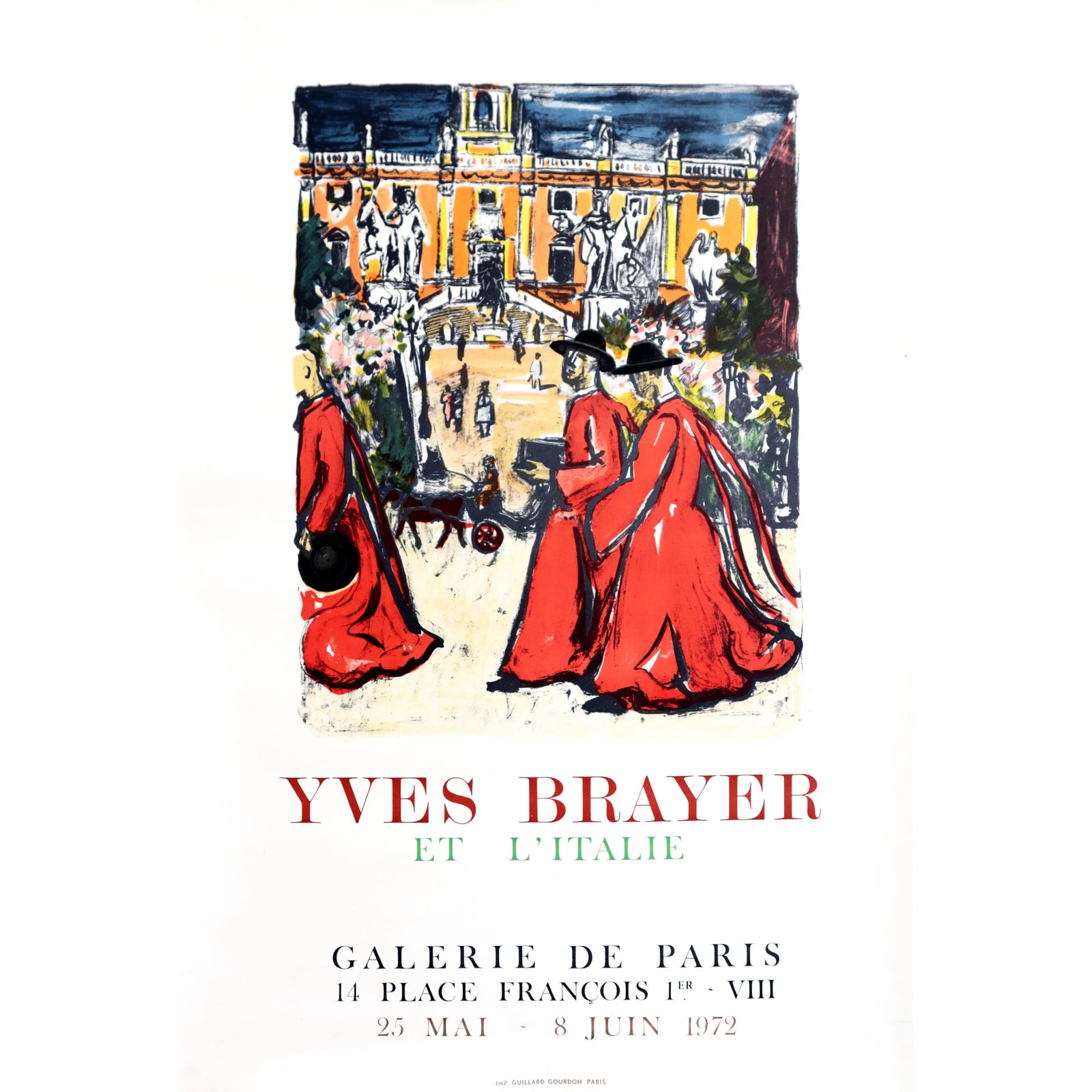 1972 French Exhibition Poster Yves Brayer Et l'Italie Chairish
