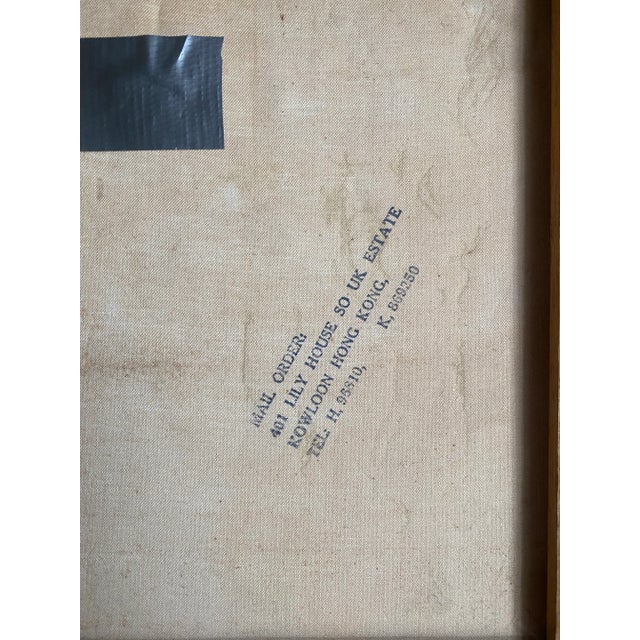 1950 Vintage Chinese Oil Painting on Board Portrait of a Woman in a Hat, Signed Tom Wong For Sale - Image 9 of 9