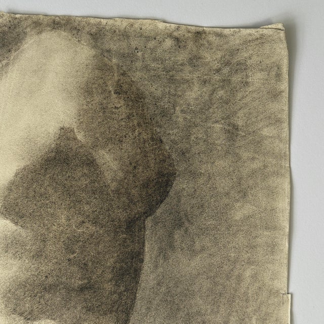 Figurative Antique French Neoclassical Study of a Greek Female Torso, Signed and Dated 1918 (Charcoal on Wove Paper) For Sale - Image 3 of 5