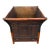 Oversized Vintage French Tortoise Rattan Planter Featuring a Curved, Flared Shape and Thick Bamboo Trim. For Sale