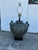 Impressive pair of Asian table lamps crafted in bronze in Bulbous form featuring dragon handles in an alluring verdigris...