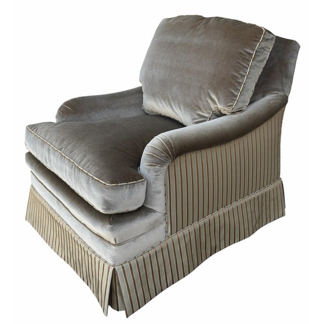 Brunschwig & Fils Fully Upholstered Mohair & Silk Club Chair.
