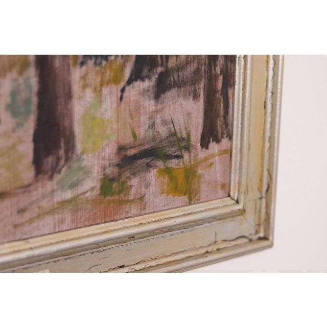 Brown Harry Wichmann, Tree Trunks, 1953, Oil on Panel, Framed For Sale - Image 8 of 17