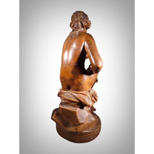Ceramic 19th Century Venus Seated in Terracotta, 1880s For Sale - Image 7 of 15