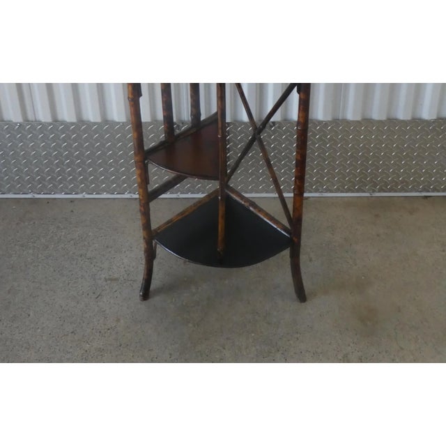 Brown 19th Century Victorian Bamboo Corner Etagere For Sale - Image 8 of 9
