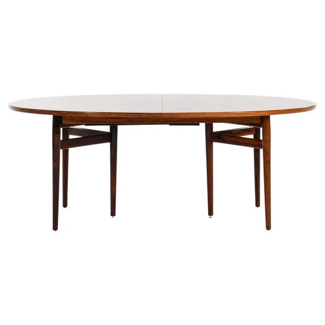 Dining Table in Rosewood and Leather attributed to Arne Vodder, 1950s For Sale - Image 12 of 12