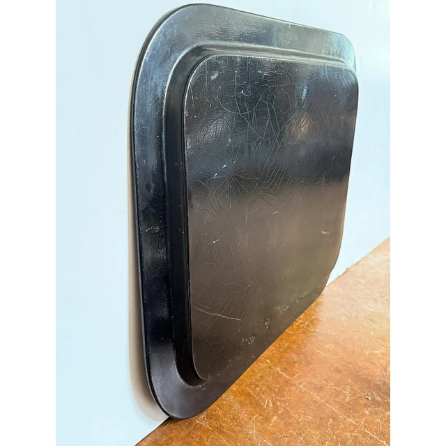 Black 19th Century Large English Papier-Mâché Tray (H 20 X W 26 5/8) For Sale - Image 8 of 9