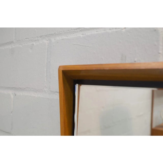 Wood Mid-Century Scandinavian Modern Wooden Wall Mirror, 1960s For Sale - Image 7 of 9