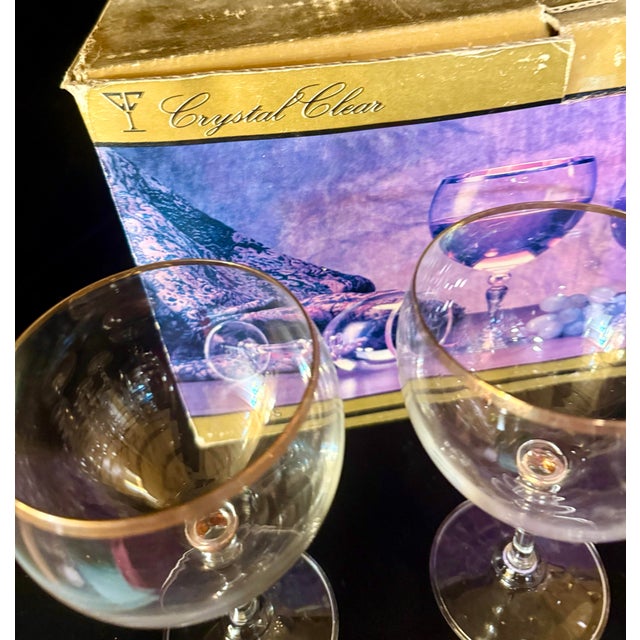 1980s Bohemian Crystal With 24k Gold Trim Stemware Set - Set of 13 For Sale - Image 9 of 12