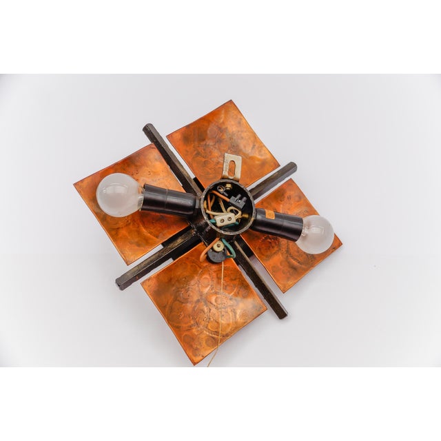 Mid-Century Modern Wall Lamp in Iron and Copper, 1960s For Sale - Image 10 of 11