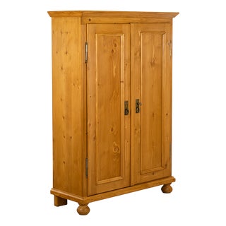 Softwood 2-Door Linen Cupboard For Sale