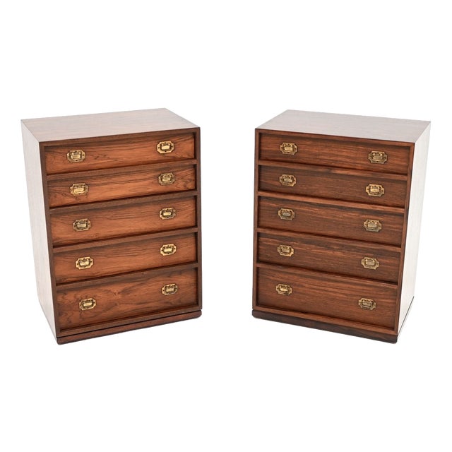 Vintage Danish Bedside Chests by Henning Korch for Silkeborg, 1960s, Set of 2 For Sale