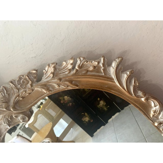 Wood Large Decorative Crafts French Louis XV Style Carved Wall Mirror For Sale - Image 7 of 9