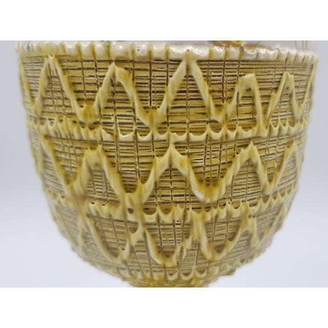 1960s 1960s Fratelli Fanciullacci Italian Pottery Footed Vase With Textured Bottom and Cherry Motif Made in Italy For Sale - Image 5 of 12